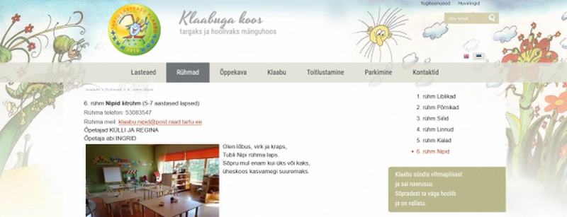 �ks koduleht, mitu alamsektsiooni