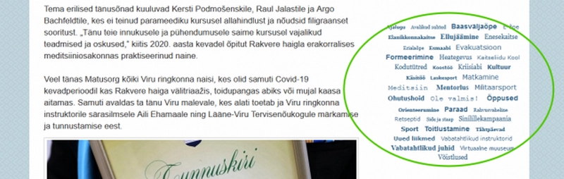 �ks koduleht, mitu alamsektsiooni