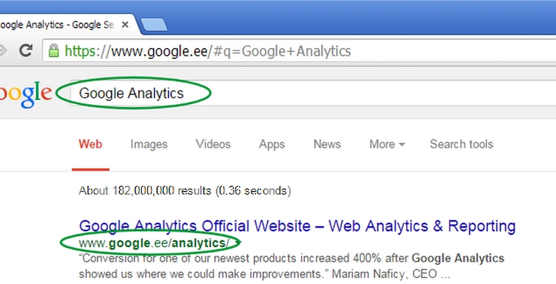 Liida Google Analytics enda kodulehega