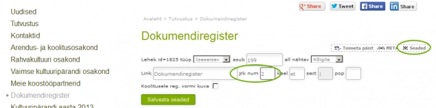 Muuda linkide jrjekorda mens
