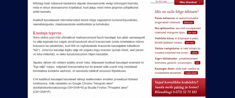 Mugav kodulehe kontaktivorm