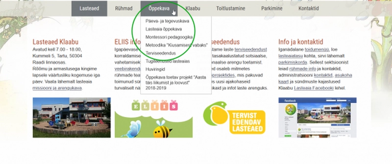 Kodulehe uuendamine Klaabu veebi nitel