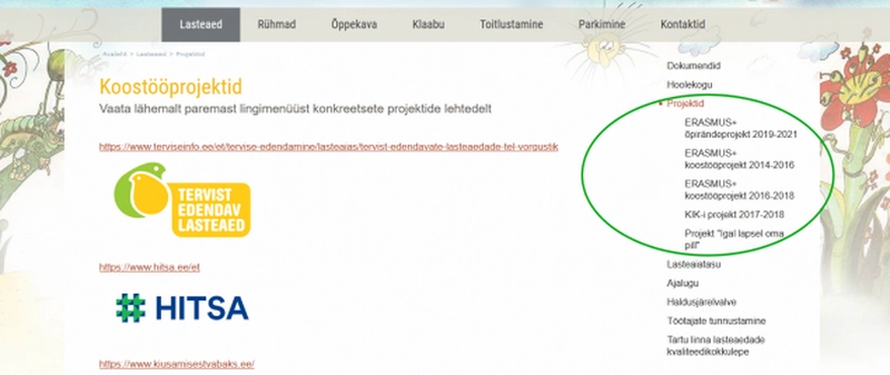 Kodulehe uuendamine Klaabu veebi nitel