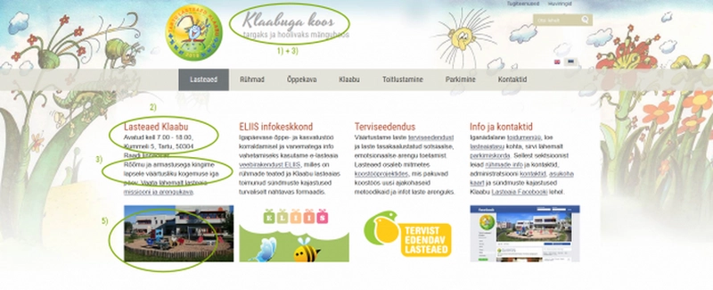 Kodulehe uuendamine Klaabu veebi nitel